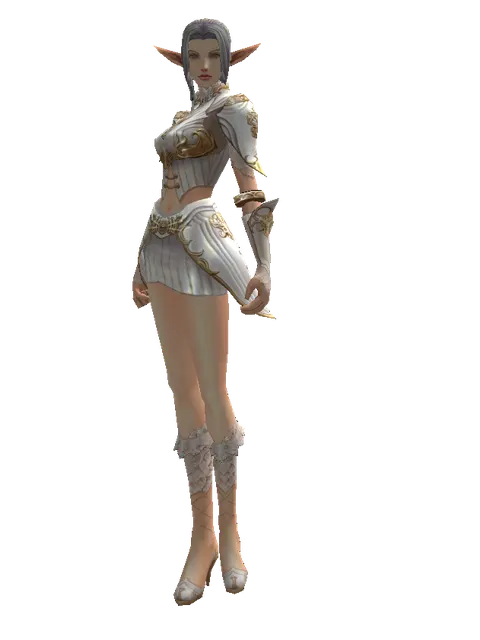 Majestic Leather Set on a female Elf, front view
