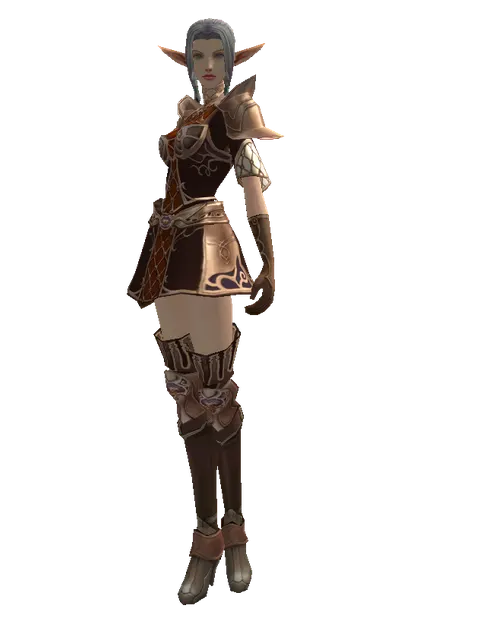 Leather Set of Nightmare on a female Elf, front view