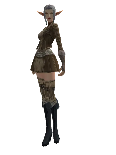 Puma Skin (light armor) on a female Elf, front view