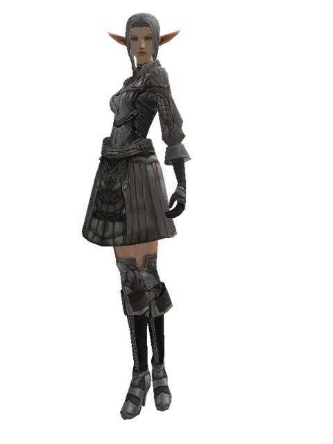 Reinforced Leather Set on a female Elf, front view