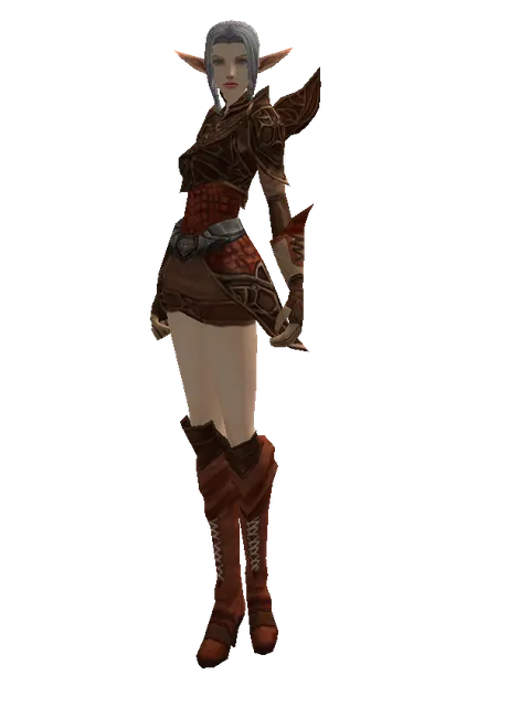 Salamander (light armor) on a female Elf, front view