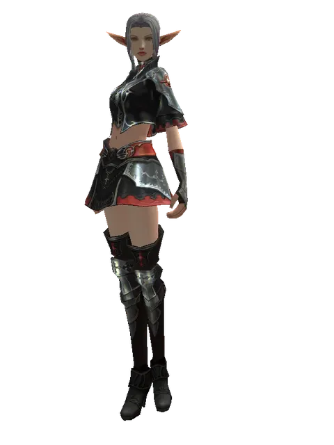 Tallum Leather Set on a female Elf, front view