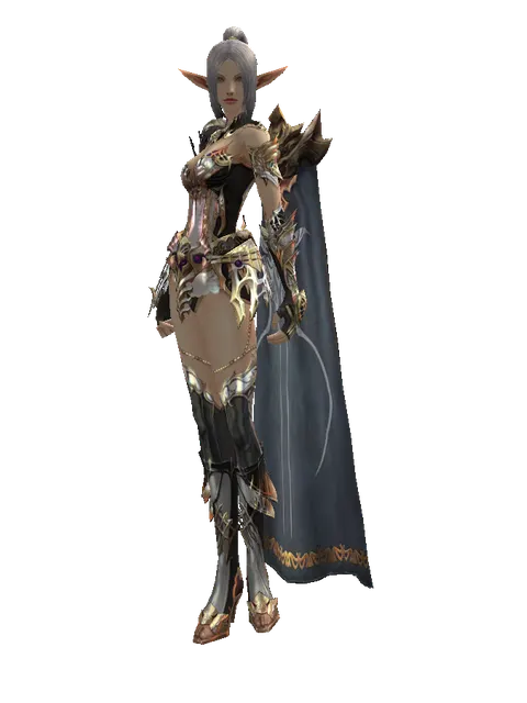 Noble Vesper + Fighter Cloak (light armor) on a female Elf, front view