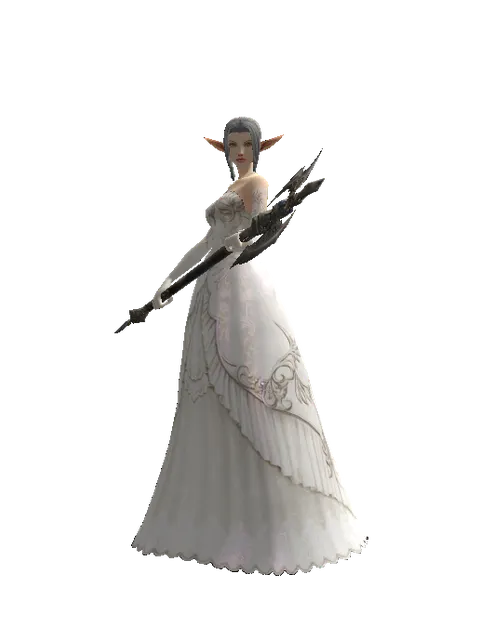 Great Axe on a female Elf, front view