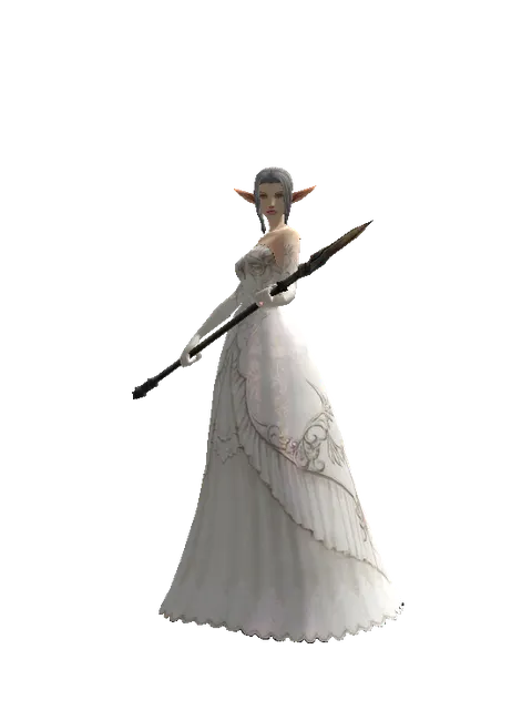 Great Spear on a female Elf, front view