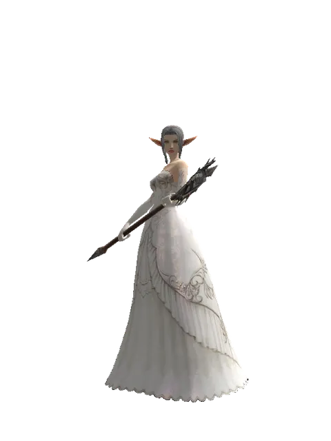 Pike on a female Elf, front view