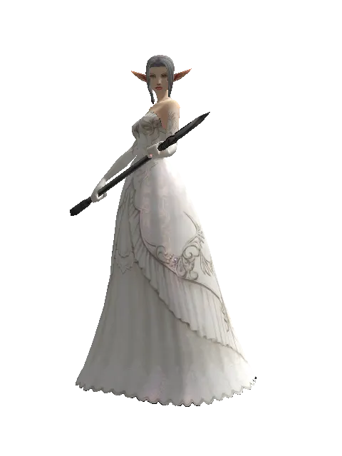 Talins Spear on a female Elf, front view