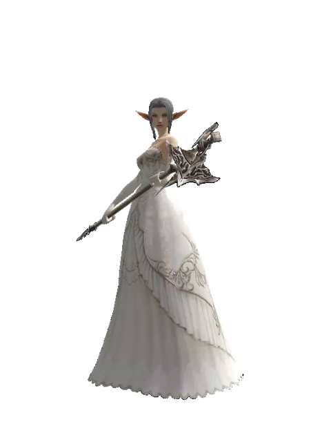 Tallum Glaive on a female Elf, front view