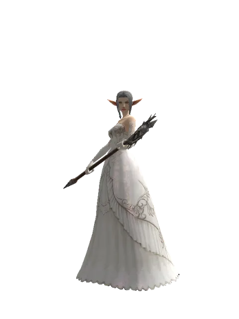 Traveler's Pike on a female Elf, front view