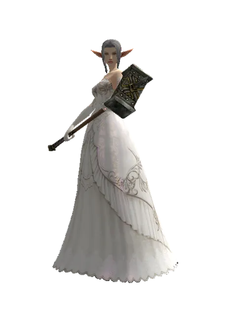 War Pick on a female Elf, front view