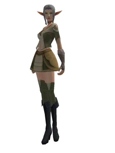 Feriotic (robe) on a female Elf, front view