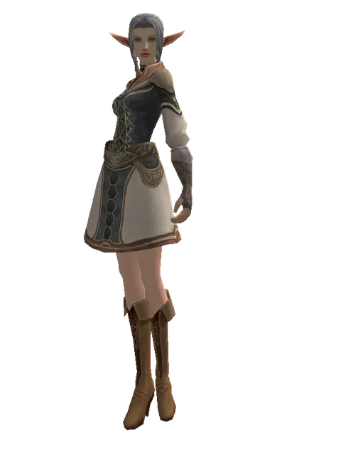 Leather (robe) on a female Elf, front view