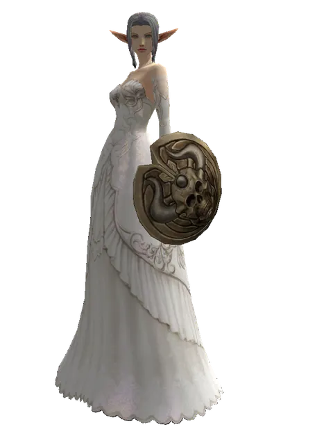 Bone Shield on a female Elf, front view