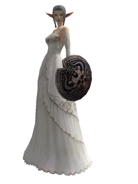 Doom Shield on a female Elf, front view