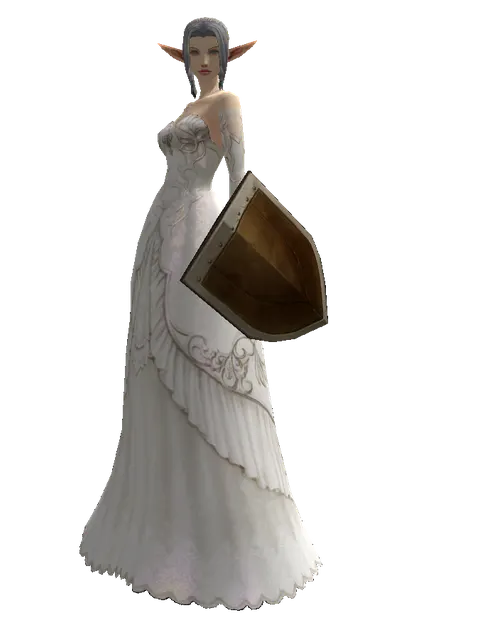 Small Shield on a female Elf, front view