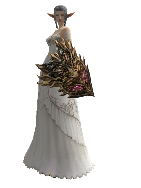 Vesper Shield on a female Elf, front view