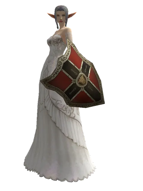 Zubei Shield on a female Elf, front view
