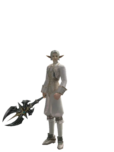 Barakiel's Axe on a male Elf, front view