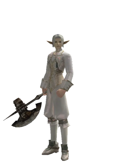 Battle Axe on a male Elf, front view