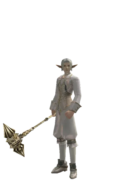Dwarven War Hammer on a male Elf, front view