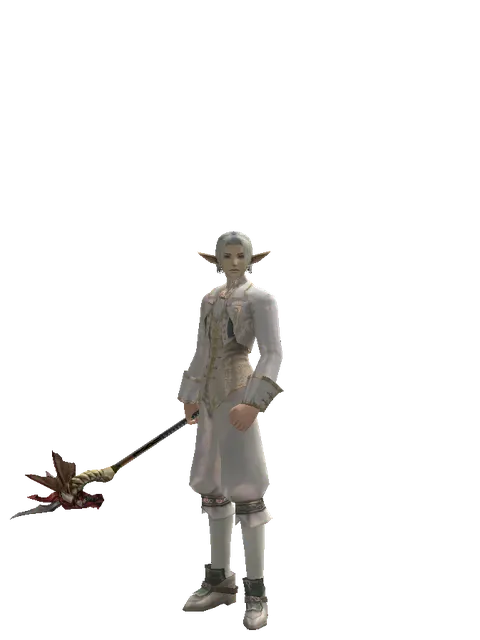 Flaming Dragon Skull on a male Elf, front view