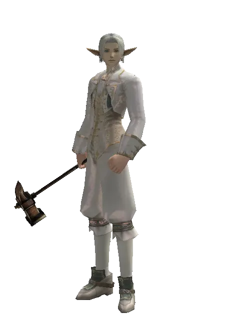 Improved Iron Hammer on a male Elf, front view