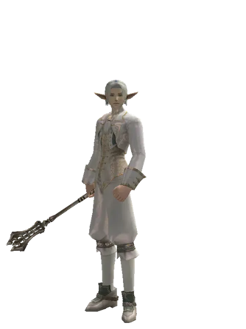 Mace of Miracle on a male Elf, front view