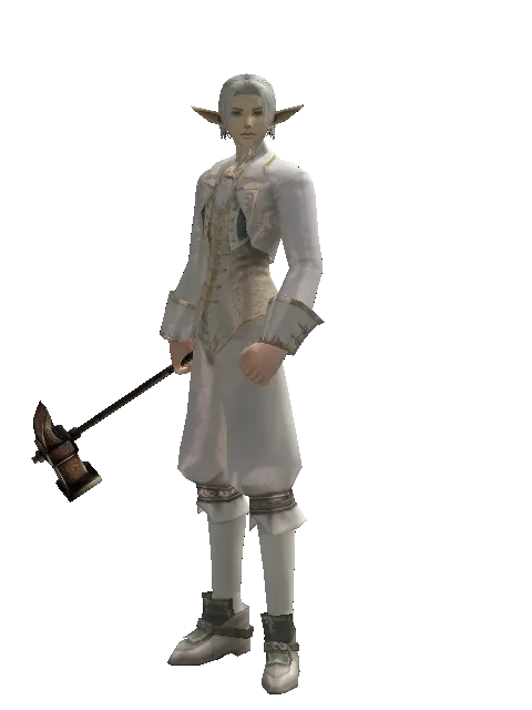 Silversmith Hammer on a male Elf, front view