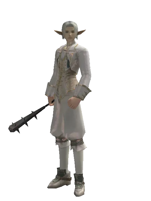 Spiked Club on a male Elf, front view
