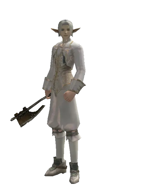 Traveler's Tomahawk on a male Elf, front view