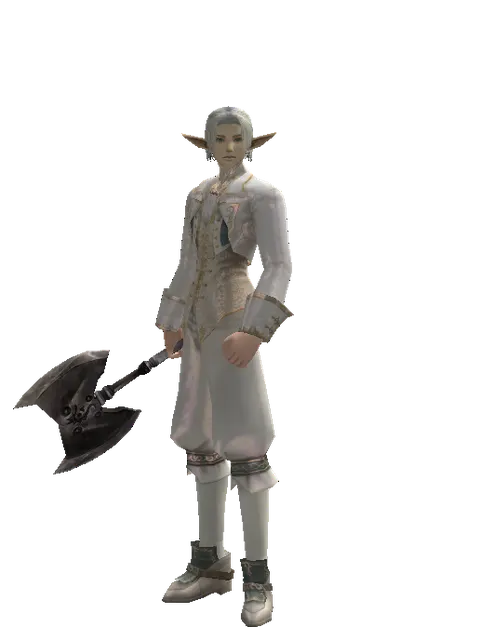 War Axe on a male Elf, front view