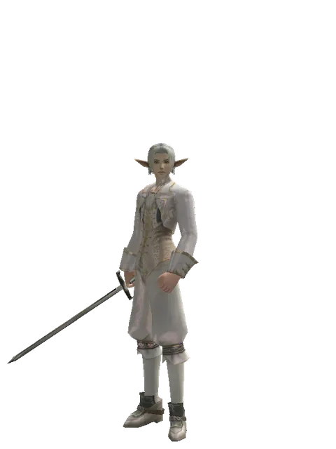 Bastard Sword on a male Elf, front view