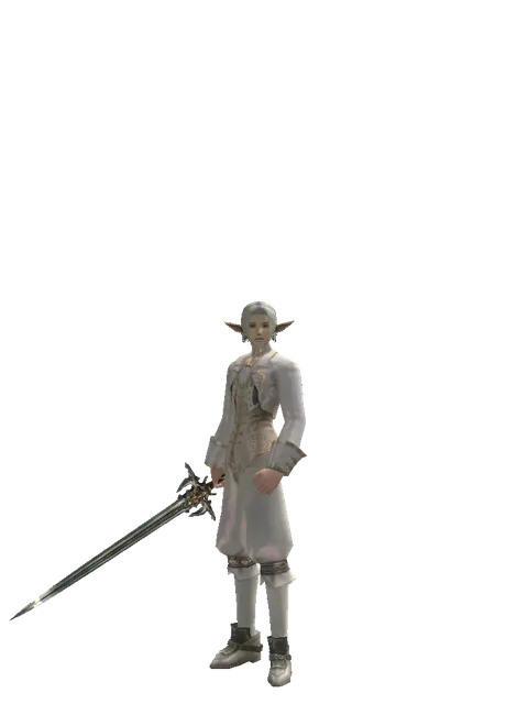 Dynasty Sword on a male Elf, front view