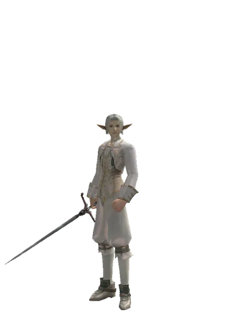 Elemental Sword on a male Elf, front view