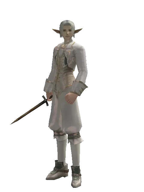 Handmade Sword on a male Elf, front view