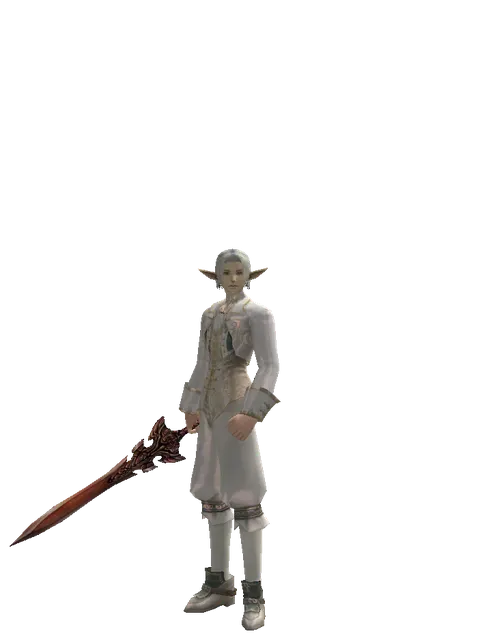 Homunkulus's Sword on a male Elf, front view