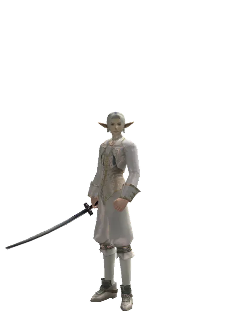 Katana on a male Elf, front view