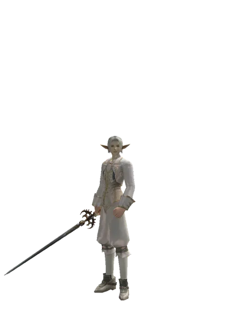 Raid Sword on a male Elf, front view
