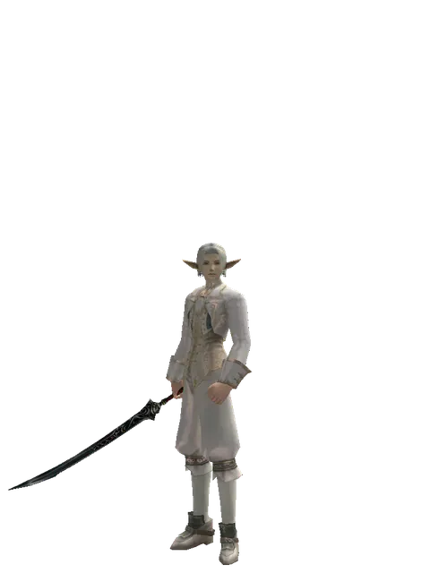 Samurai Longsword on a male Elf, front view