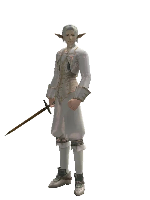 Squire's Sword on a male Elf, front view