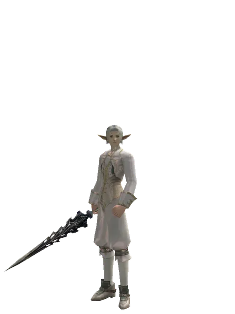 Sword of Damascus on a male Elf, front view