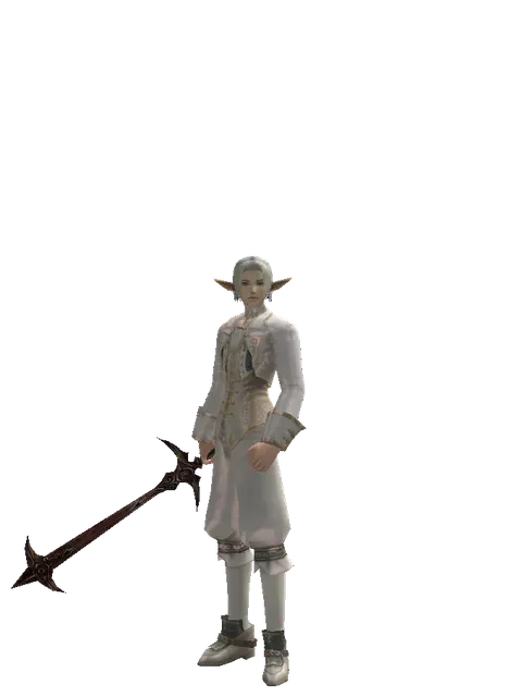 Sword of Nightmare on a male Elf, front view