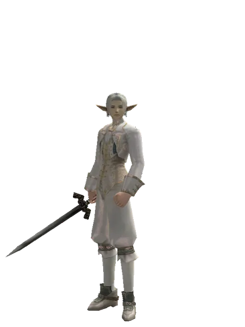 Sword of Sentinel on a male Elf, front view