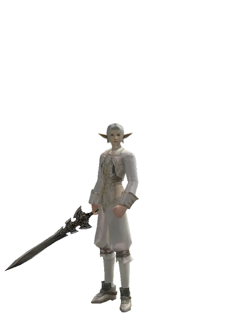 Sword of Whispering Death on a male Elf, front view