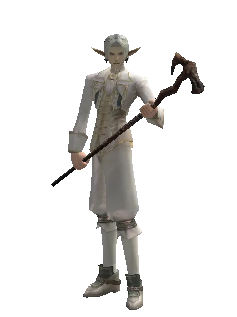 Cedar Staff on a male Elf, front view