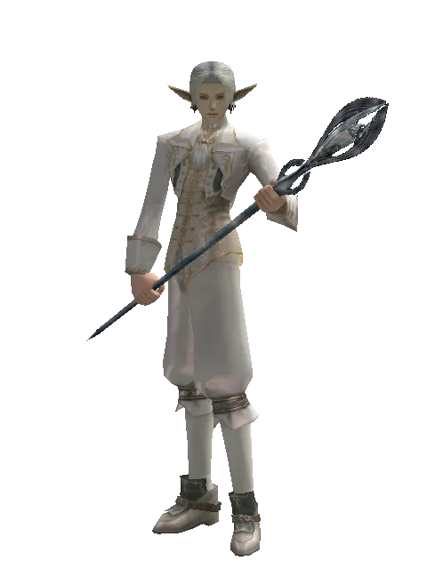 Crystal Staff on a male Elf, front view