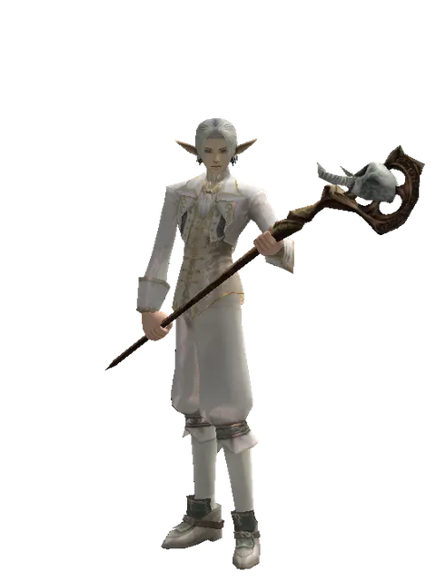 Cursed Staff on a male Elf, front view