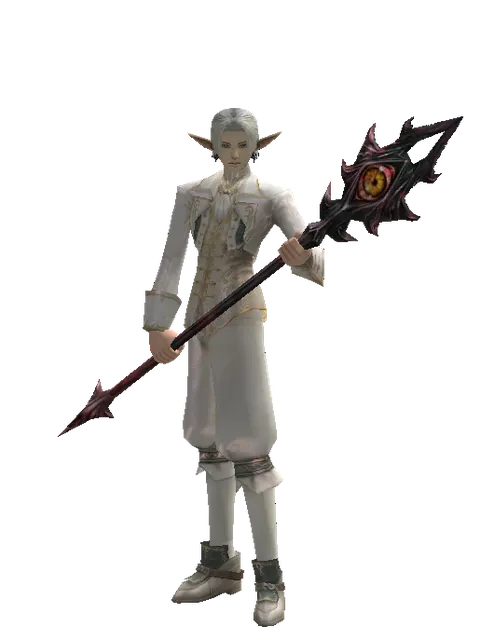 Demon's Staff on a male Elf, front view