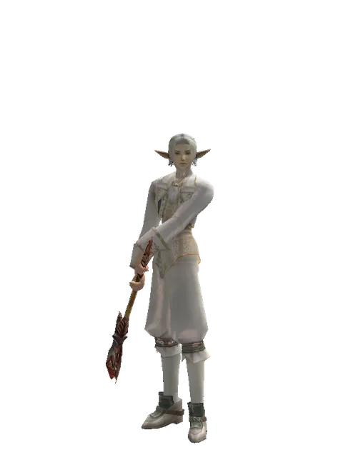 Dragon Hunter Axe on a male Elf, front view