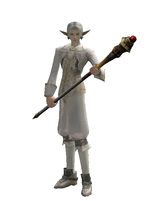Ghost Staff on a male Elf, front view